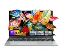 Ordenador Portátil 15,6 pulgadas, 16 GB de RAM 512 GB de SSD CPU Celeron N5095 PC Portatil, 1920 x 1080 FHD Touch ID WiFi doble banda Win11 Pro Laptop, teclado retroiluminado de tamaño completo
