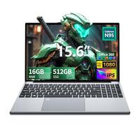 Ordenador Portátil 15,6 Pulgadas FHD, 16GB RAM 512GB SSD, Alder Lake N95 Hasta 3.4GHz, Win 11 Pro PC Portátil Office 365, Teclado Retroiluminado con Pad Numérico, Lector Huellas, USB 3.0/HDMI, WiFi 5