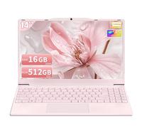 Ordenador portátil de 14 pulgadas, color rosa pastel, procesador N5095 (hasta 2,9 GHz), 16 GB RAM DDR4, 256 GB SSD NVMe, pantalla IPS FHD 1920 x 1080, batería de 5000 mAh, Win 11 Pro preinstalado (16