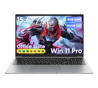 Ordenador portátil de 15.6 pulgadas con ventana 11 Pro con 8 GB de RAM 256 GB SSD, Ms Office 2024, pantalla 100% sRGB, procesador N4000, portátil, WiFi de doble banda, BT4.2, USB-A, HDMI, pantalla FHD