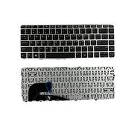 Ordenador portátil de repuesto US Layout sin retroiluminación sin teclado puntero para HP EliteBook 745 G3 G4 840 G3 840 G4 US Silver Frame