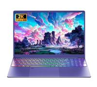 Ordenador portátil morado de 16 pulgadas 12G LPDDR5 RAM 512GB NVMe SSD Alder Lake N95, pantalla IPS 2K FHD (1920 x 1200), retroiluminación a color, KB/huella dactilar/Win 11 Pro PC para estudio de