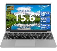 Ordenador portátil Notebook 15,6 pulgadas 5G WiFi 5000 mAh 128 GB ROM 1TB SSD extensiones 6 GB RAM, ordenador portátil con 1080FHD BT4.2 USB3.0, portátil con pegatinas para teclado italiano y ratón