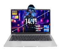 Ordenador portátil plateado de 14 pulgadas, pantalla IPS FHD, Celeron J4125, 8 GB DDR4, 256 GB SSD, [Win 11 Pro & Office 365], ultrafino, apertura de 180°, USB 3.0, BT, perfecto para estudio y trabajo