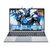 Ordenador Portátil Win 11 15,6" Full HD IPS 16GB RAM 1TB SSD Procesador Celeron N5100 (hasta 2,8 GHz) PC Portátil Teclado Retroiluminado con Lector de Huellas WiFi5 BT 4.2 HDMI USB 3.0 Batería 5000mAh