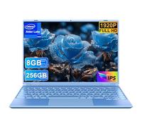 Ordenador Portátil Win 11 Pro Celeron N5095 PC Portátil 14 Pulgadas FHD IPS (8GB LPDDR4 RAM 256GB SSD Laptop), Portatiles Convertible 180°, 5G WiFi, 1920*1200, Protege el Teclado Español - Blue