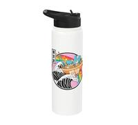Ordenador Ramen Noodles Great Wave Kawaii Retro Rainbow Anime Stainless Steel Insulated Water Bottle