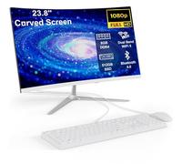 Ordenador Todo en Uno con Pantalla Curva 23.8" Procesador Celeron N100 (Up to 3.4Ghz) 8GB de RAM 512GB SSD Ordenador de Escritorio Todo en Uno Dual-Band WiFi Bluetooth 4.0 Completo con Ratón y Teclado