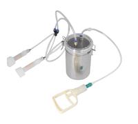 Ordeñadora de leche manual con botella acero inoxidable, tapa transparente, fácil control, 2000 ml for el hogar para ovejas, cabras y vacas