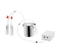 Ordeñadora eléctrica para vacas y cabras, ordeñadora de pulso de succión de 5 litros con cubo de acero inoxidable, parada automática, velocidad de pulsación ajustable, para casa y granjas pequeñas
