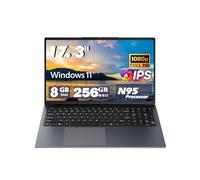 Ordenadores portátiles de 17 pulgadas, procesador de 12ª generación N95 4C 4T (hasta 3.4 GHz), 8 GB DDR4 RAM 256 GB SSD, 1920 x 1080, batería grande de 10000 mAh, tipo C (datos), WiFi5, BT, RJ45