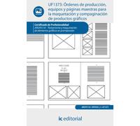 Órdenes de producción, equipos y páginas maestras para la maquetación y compaginación de productos gráficos. ARGP0110 - Tratamiento y maquetación de elementos gráficos en preimpresión (SIN COLECCION)