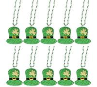 ordinarYone 10 collares de cuentas del día de San Patricio, accesorios de joyería para mujeres y hombres, adultos, celebración de festivales irlandeses