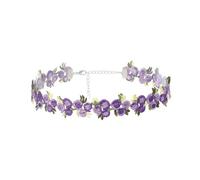 ordinarYone Elegante gargantilla de encaje floral ajustable, accesorio de joyería romántica para mujeres y niñas de moda para uso diario