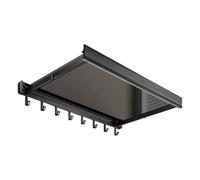 ordinarYone Estante de baño plegable con longitud ajustable para almacenamiento de ropa y toallas, marco de aleación de aluminio