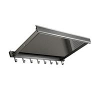 ordinarYone Estante de baño plegable con longitud ajustable para almacenamiento de ropa y toallas, marco de aleación de aluminio