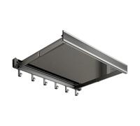 ordinarYone Estante de baño plegable con longitud ajustable para almacenamiento de ropa y toallas, marco de aleación de aluminio