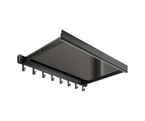 ordinarYone Estante de baño plegable con longitud ajustable para almacenamiento de ropa y toallas, marco de aleación de aluminio