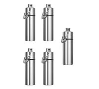 ordinarYone Estuche de aluminio para pastillas impermeable, llavero de almacenamiento, caja pequeña impermeable para senderismo, camping, uso