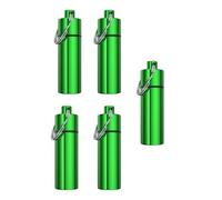 ordinarYone Estuche de aluminio para pastillas impermeable, llavero de almacenamiento, caja pequeña impermeable para senderismo, camping, uso
