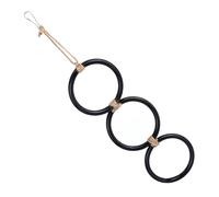 ordinarYone Juguete de tres anillos de diseño flexible para interacción de mascotas pequeñas, juguete de ejercicio de entrenamiento para colgar en jaulas