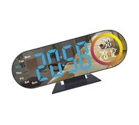 ordinarYone Reloj despertador con proyector digital para dormitorio, pantalla LED USB, con proyección de 180° en techo y pared, alarmas dobles