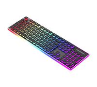 ordinarYone Teclados mecánicos silenciosos para juegos, cable USB de 104 teclas con retroiluminación RGB e impermeable IPX4 para accesorios de laptop