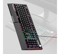 ordinarYone Teclados mecánicos USB para juegos con cable de 104 teclas, RGBs, retroiluminación, interruptores N mejoras