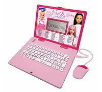 Lexibook Barbie, ordenador educativo bilingüe francés/inglés, juguete para niños con 124 actividades para aprender, divertirse y tocar el piano, rosa, color, JC598bbi1