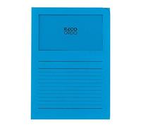 Ordo "Classico" - Subcarpetas de papel con ventana - Azul brillante - caja de 100