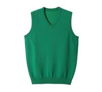 ORDOBO Chaleco De Punto Hombre - Retro Otoño Invierno Moda Chaleco Sin Mangas De Punto Suéter Chaleco Hombres Casual Suelto De Mediana Edad Tops Ropa Color Sólido,Verde,S