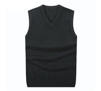 ORDOBO Chaleco De Punto Hombre - S-6Xl Hombres Jersey Sin Mangas Suéter Chaleco Otoño Invierno Prendas De Punto De Algodón Color Sólido Retro Oficina De Negocios con Cuello En V Tops Delgados,