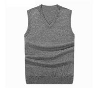 ORDOBO Chaleco De Punto Hombre - S-6Xl Hombres Jersey Sin Mangas Suéter Chaleco Otoño Invierno Prendas De Punto De Algodón Color Sólido Retro Oficina De Negocios con Cuello En V Tops Delgados,