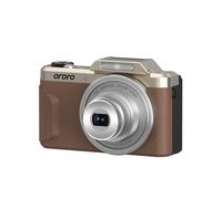 Ordro Cámara digital D27 | Zoom óptico 6X | Video 4K 1080P Full HD | Diseño retro vintage | Cámara pequeña compacta para apuntar y disparar para viajes, vlogging, marrón