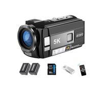 ORDRO Videocámara 5K, cámaras de vlogging de 56 MP con visión nocturna IR, pantalla táctil UHD de 3.0 pulgadas, zoom de 18X, estabilizador EIS, WiFi, 2 baterías, control remoto, cámara Corder con
