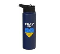 Ore por Ucrania Apoya al pueblo ucraniano para la guerra Stainless Steel Insulated Water Bottle