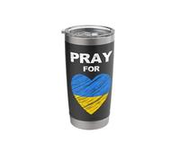 Ore por Ucrania Apoya al pueblo ucraniano para la guerra Vaso térmico de acero inoxidable de doble pared