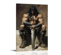 OREAUORN Póster decorativo de Conan The Barbarian(3) para pared, lienzo estético, vintage, pintura decorativa para sala de estar, dormitorio, 40 x 60 cm, estilo marco