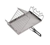 Oreb Tostador de Cocina de Camping, Bandeja tostadora Plegable de Acero Inoxidable, Tostador de Pan 2 Tostadas, Mini Tostador de Camping con Soporte para Rejilla para Picnic Hornear