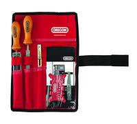 Oregon 1418559 Afilador de flores en funda enrollable para herramientas, 93 cm, Color Rojo