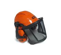 Oregon 562413 Waipoua Casco Profesional de Seguridad para Motosierra con Orejeras y Protector Facial, Equipamiento de Seguridad para Trabajar, Naranja