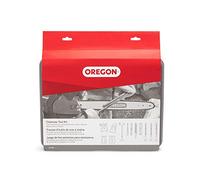 Oregon Kit Premium de Mantenimiento de Cadena de Motosierra con Estuche Rígido, Afilador de Cadena con Limas, Mango, Medidor de Profundidad, Tornillo de Banco, Cuña de Leñador y Accesorios (601981)
