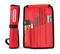 Oregon Kit Afilador para Cadena de Motosierra, Universal, Incluye Limas Redondas de 4 mm, 4,8 mm y 5,5 mm, Lima Plana de 152 mm, Mango, Limitador de Profundidad y Funda (617067)