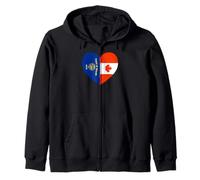 Oregon and Canada Flags: Heart Shaped Unity Sudadera con Capucha