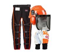 Oregon - Equipo de ropa de seguridad para motosierra tipo A (polainas de protección para pantalones, guantes y casco)