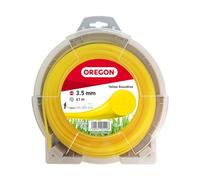 Oregon Hilo Redondo para Desbrozadora 3.5mm x 41m, Amarillo | Corta Hierba Alta, Maleza y Vegetación Densa, Hilo de Nylon de Alta Resistencia, Compatible con la Mayoría de Modelos