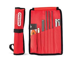 Oregon Kit Afilador para Cadena de Motosierra, Universal | Mango, Limitador de Profundidad y Funda, Incluye Limas Redondas de 4 mm, 4,8 mm y 5,5 mm, Lima Plana de 152 mm