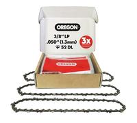 Oregon Pack de 3 Cadenas de Motosierra, Paso de 3/8" Low Profile™, Calibre 1.3 mm, Cadenas de Repuesto VXL Semichisel para Espada de 35 cm, 52 Eslabones, Aptas para Husqvarna, Makita (T52X3)