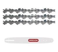 Oregon Pack de 3 Cadenas de Motosierra y 1 Espada - Cadena 3/8" Low Profile, 0.50 pulgadas (1.3mm), 52 eslabones y Espada A041 de 35cm, compatible con Husqvarna, Ryobi, Bosch, Echo y muchas más