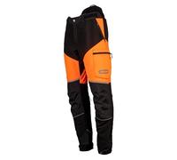 Oregon - Pantalones de Motosierra Protect Pro, EPI Alta Visibilidad, Transpirable, 4 bolsillos, Equipo de Protección Profesional para Motosierra y Tareas Forestales, Naranja/Negro, Talla S